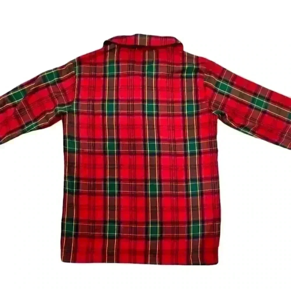 Old Navy Kid's Holiday Red Tartan Pajama Top SIZE-L (10-12)